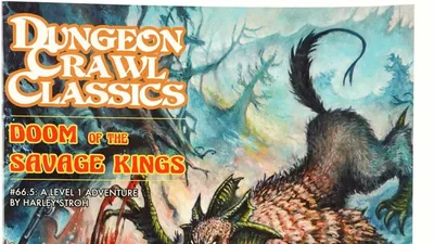 Doom of the Savage Kings - Dungeon Crawl Classics RPG tabletop RPG module cover art for OZ ORC Adelaide
