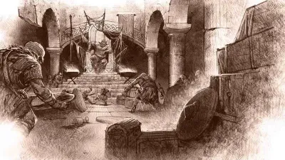 Pass through Baraz-Varr - OD&D tabletop RPG module cover art for OZ ORC Adelaide